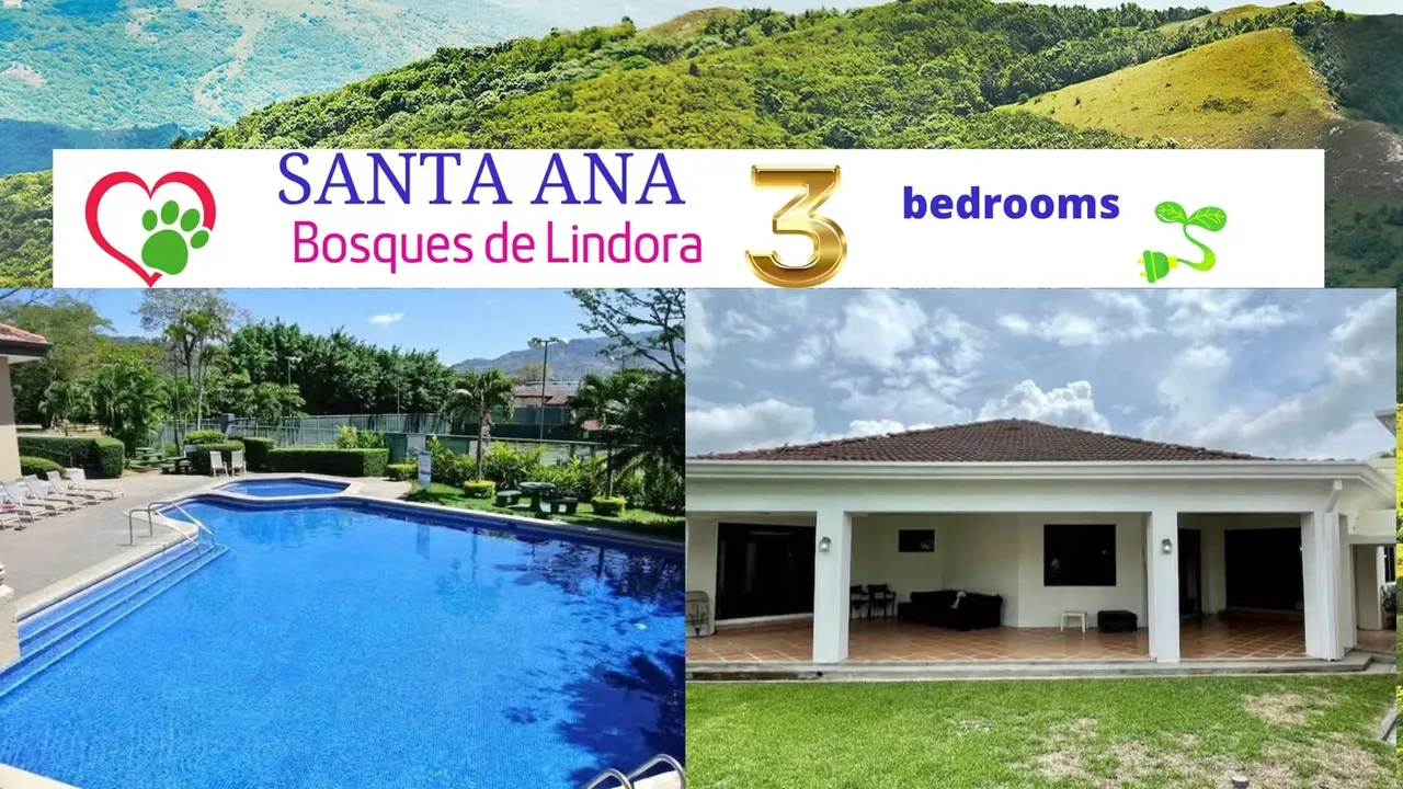 venta , exclusiva ,Casa Bosques de Lindora Santa Ana, con piscina personal nueva.