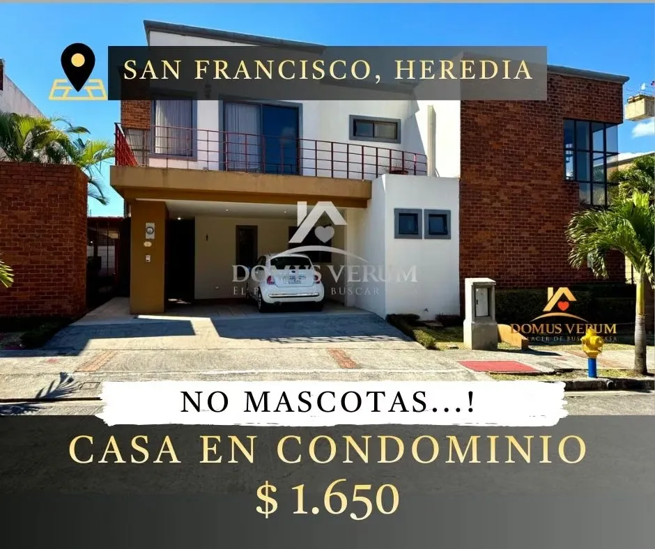 Casa en alquiler San Francisco Heredia Condominio Bosques de Altamira