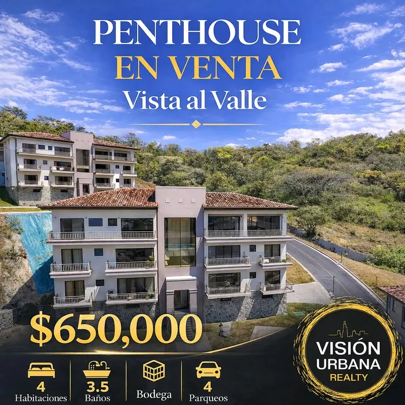 Exclusive penthouse for sale in Alto de Las Palomas, within the Vista Al Valle Condominium. Located on the third floor, this penthouse offers 280 sq m of living space on a ...