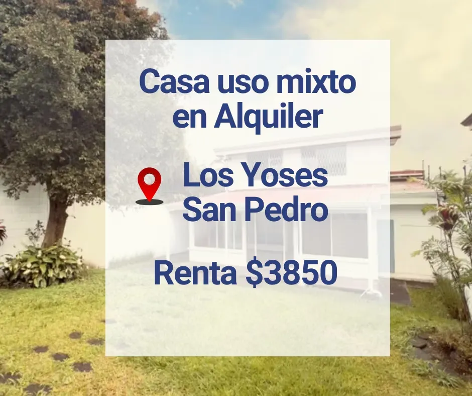 Spacious house with garden for rent in Los Yoses – San Pedro