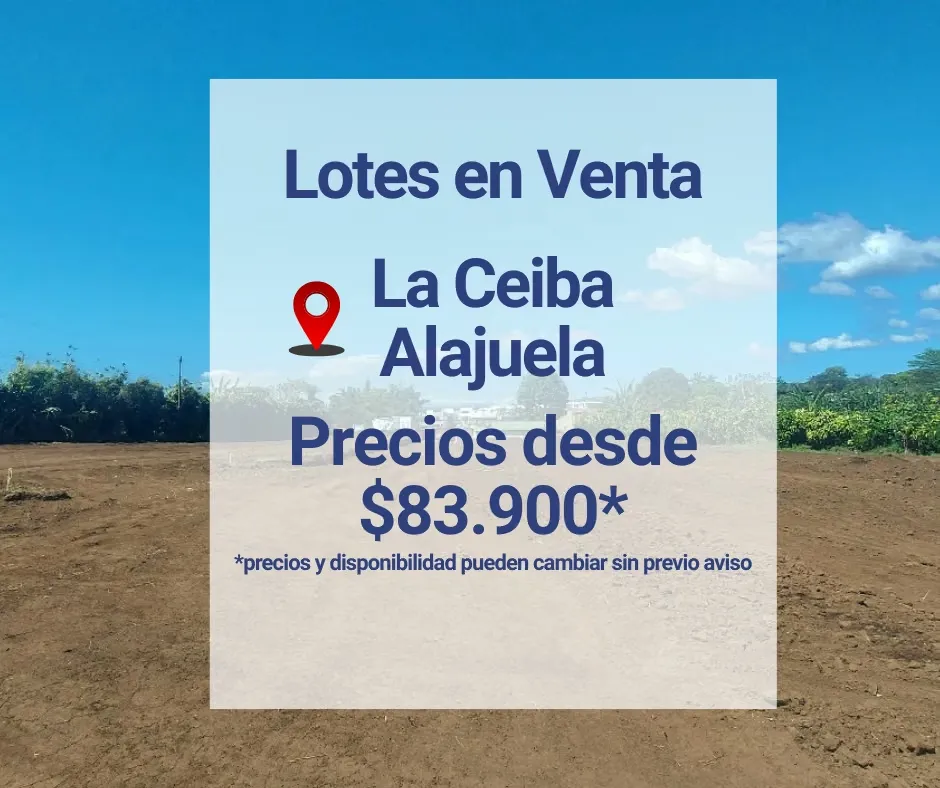 VENTA DE LOTES, LA CEIBA, ALAJUELA