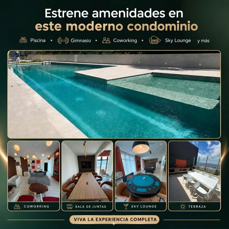 Apartamento en Venta San José SkyHouse NUEVO 2 Habitaciones Piso 10 Vista y Amenidades