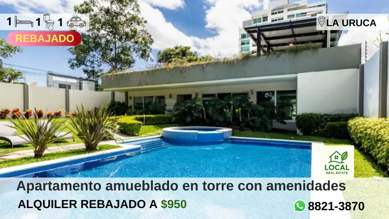 Apartamento de un dormitorio en torre en La Uruca