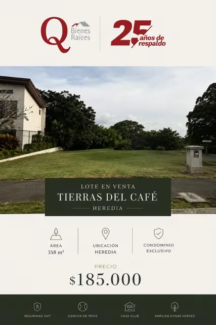 LOTE EN VENTA | CONDOMINIO TIERRAS DEL CAFÉ, HEREDIA