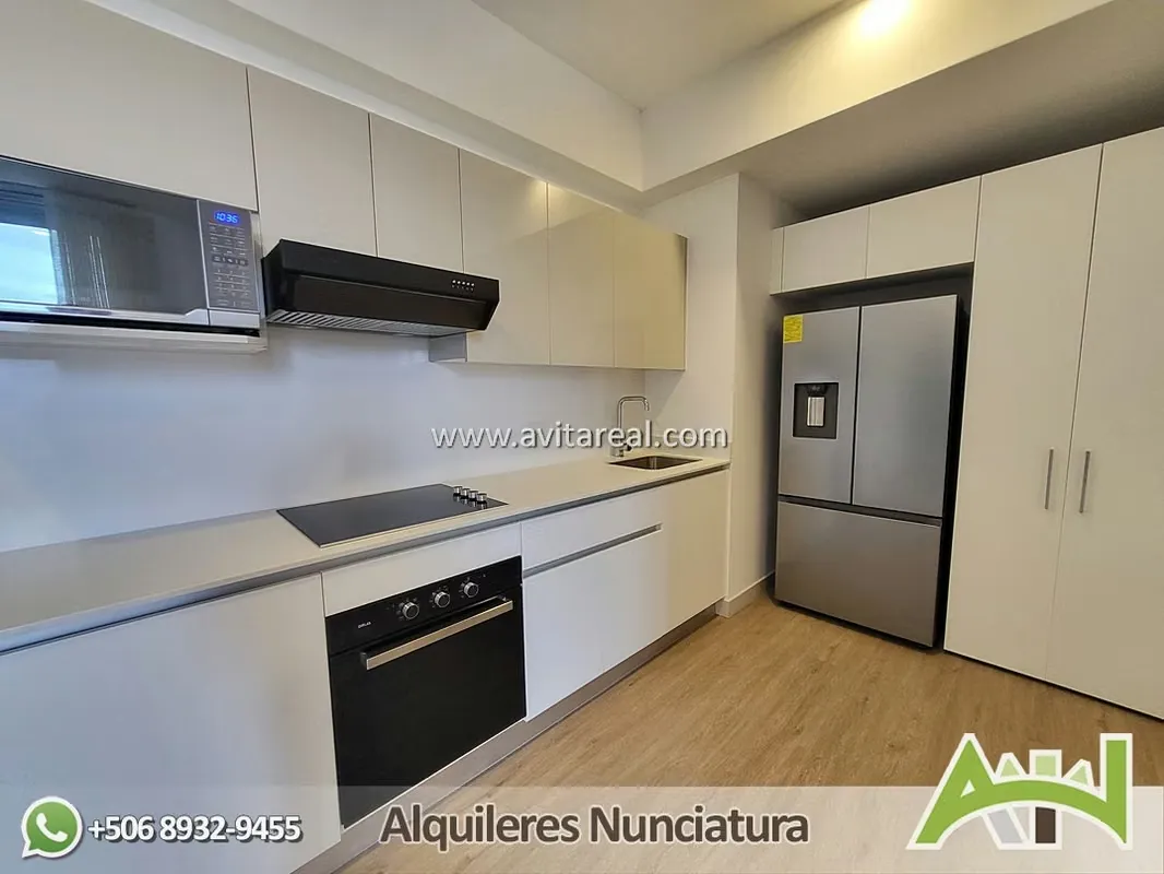 Apartamento de 2 habitaciones con linea blanca y Aire Acondicionado.